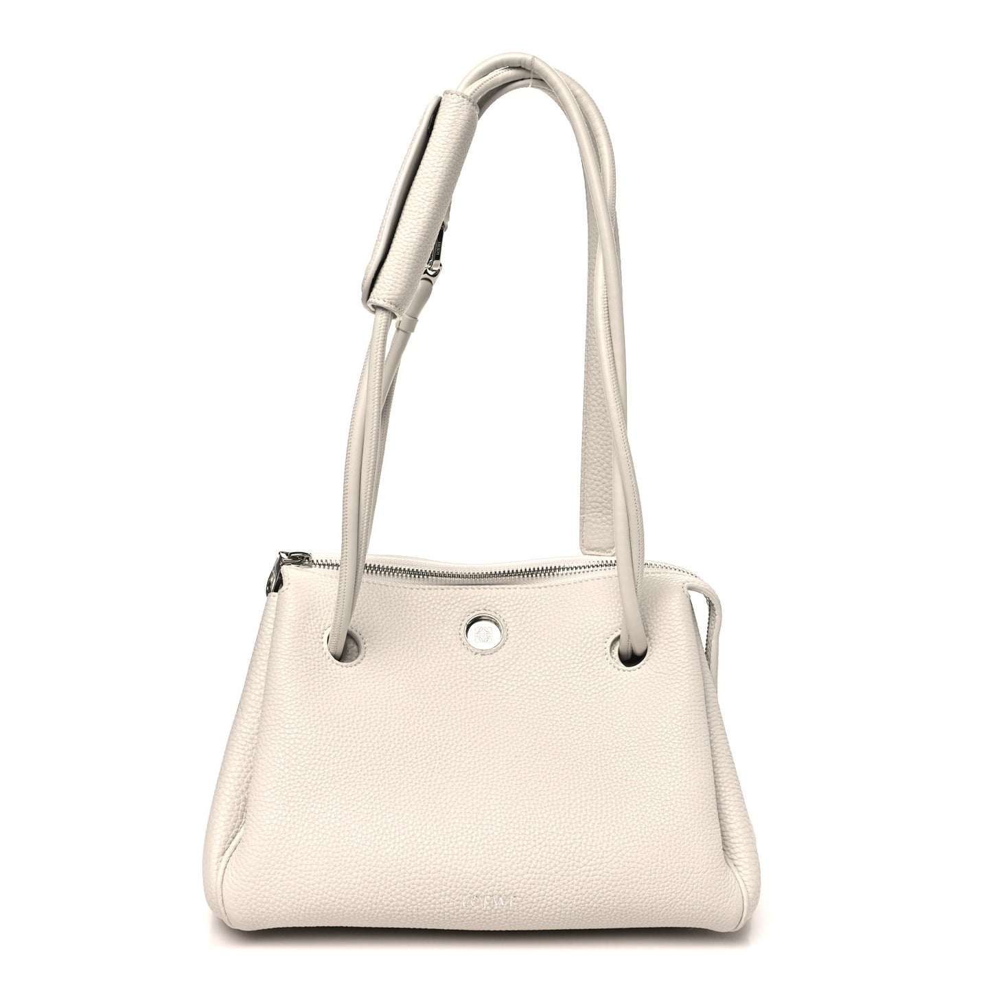 Supple Grained Calfskin Small Madrid Bag Soft White