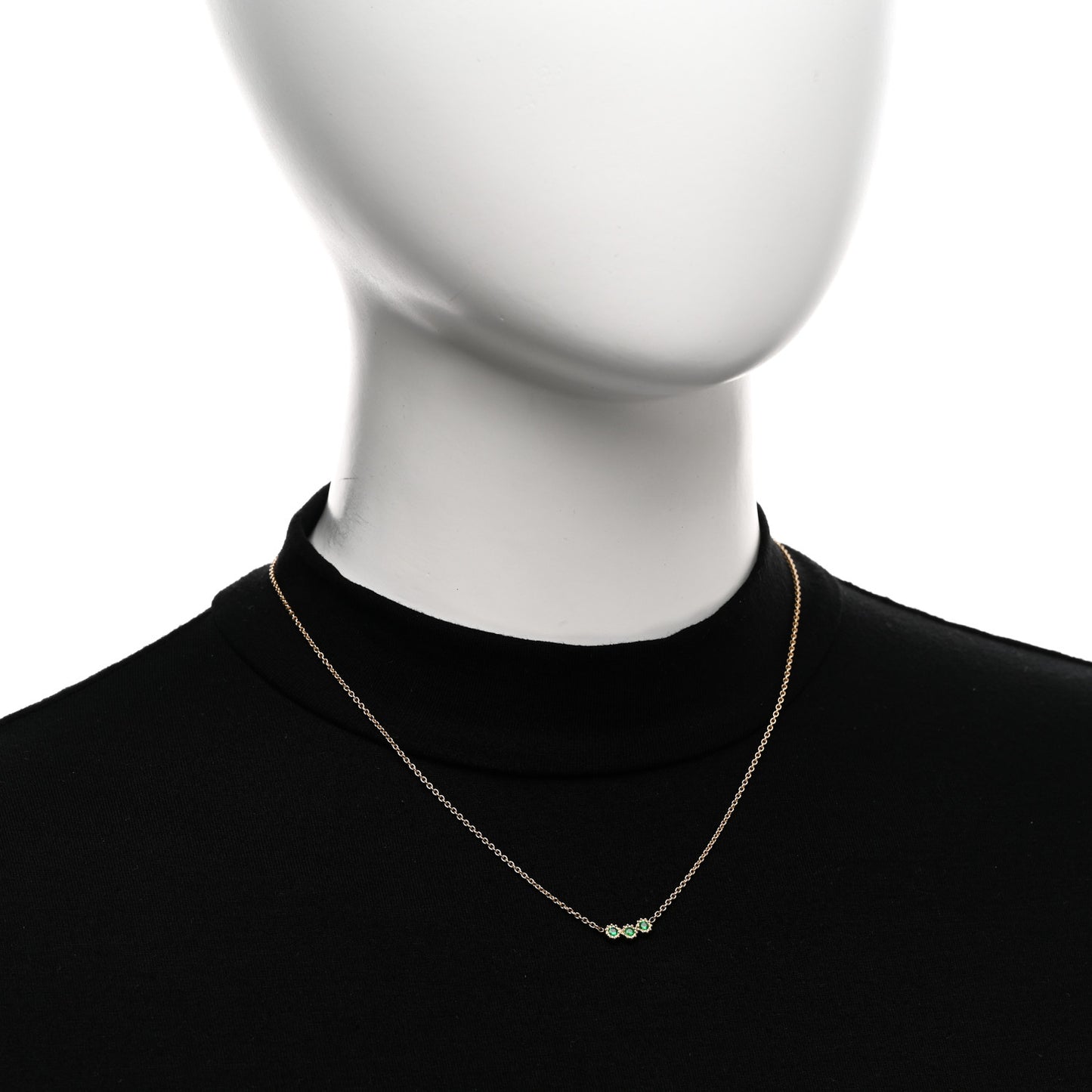 18K Yellow Gold Emerald Mimirose Pendant Necklace