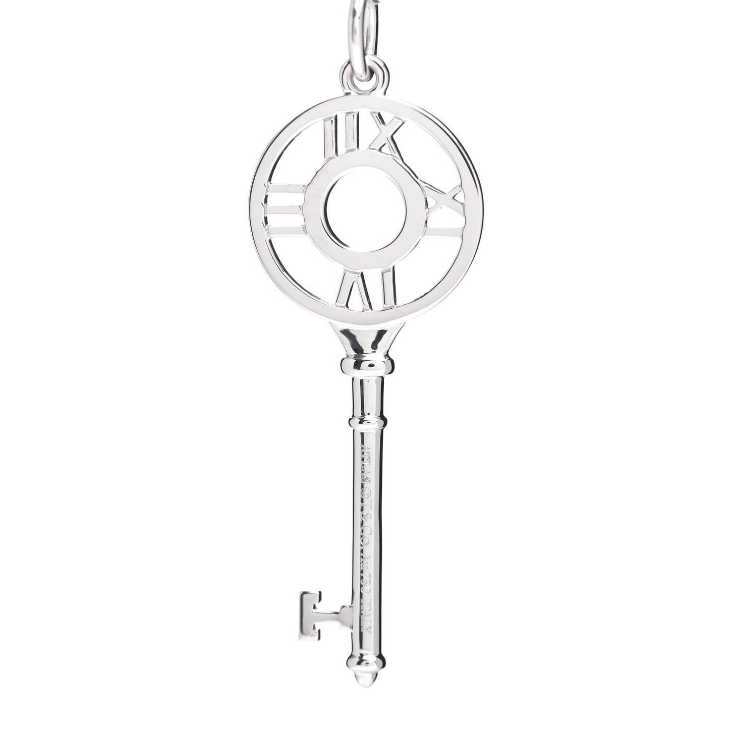 18K White Gold Diamond Atlas Key Pendant