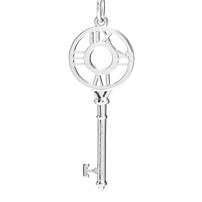 Tiffany 18K White Gold Diamond Atlas Key Pendant 3 of 3
