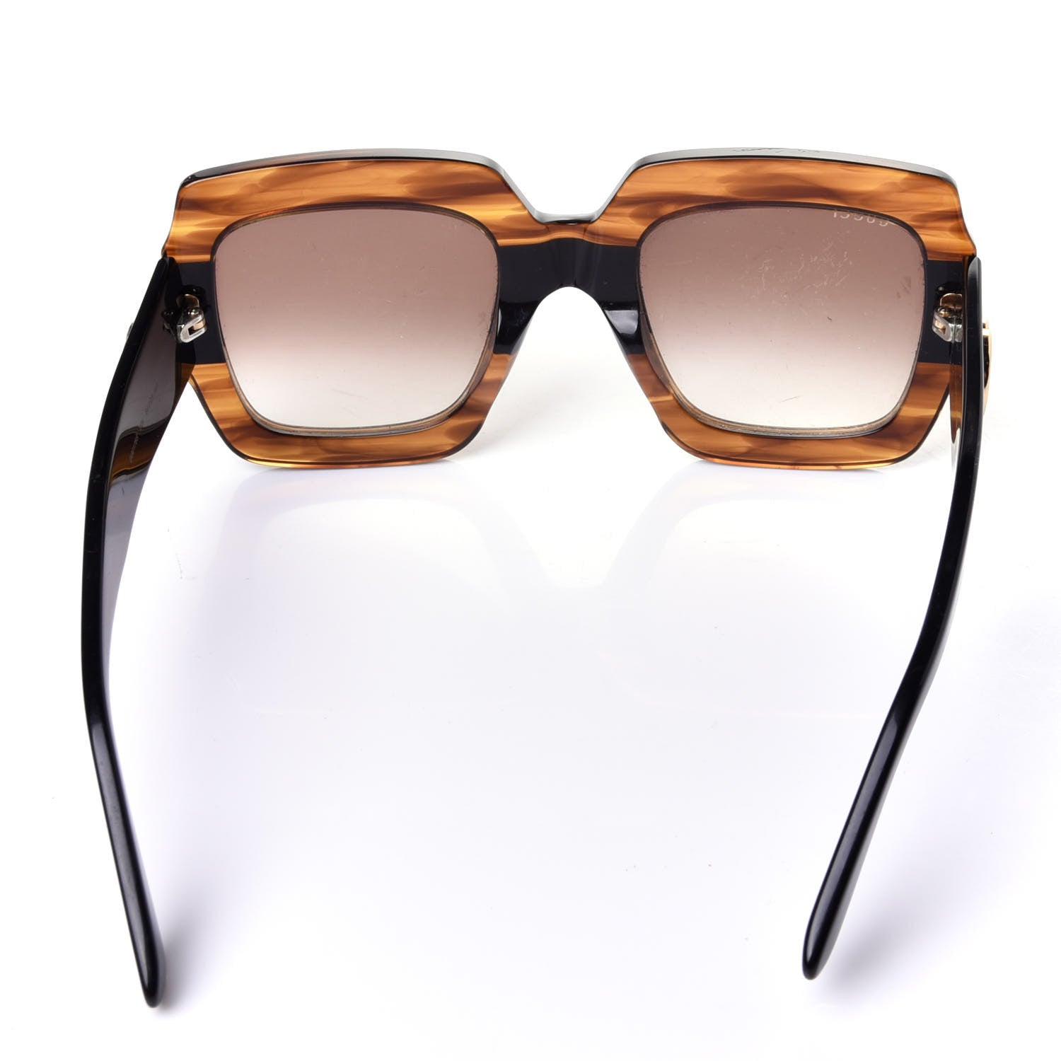 Gucci Acetate Square Frame Sunglasses GG0053S Havana 9 of 10
