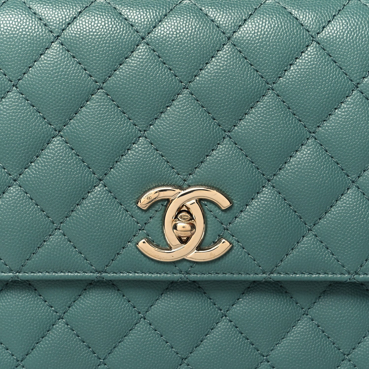 Chanel Caviar Quilted Small Coco Handle Flap Green 8 of 11