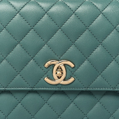 Chanel Caviar Quilted Small Coco Handle Flap Green 8 of 11