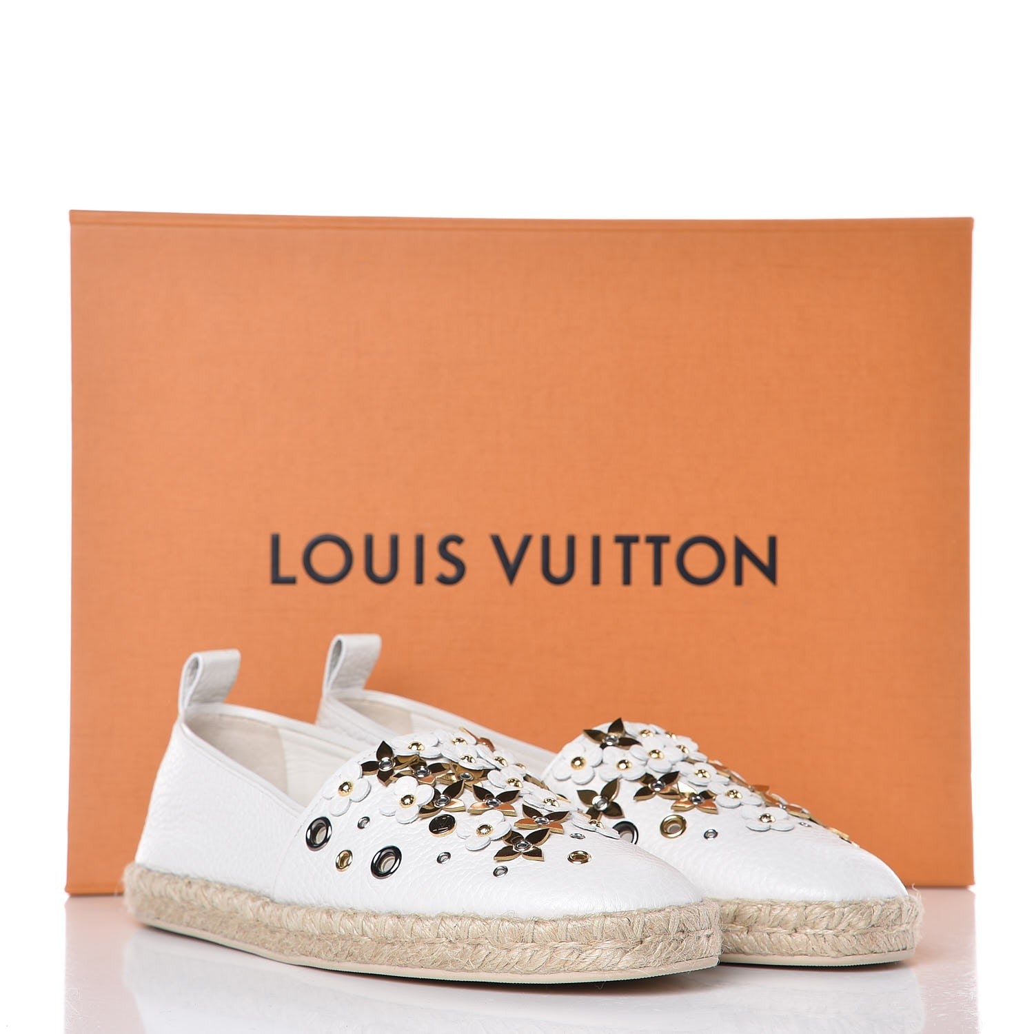 Louis Vuitton Calfskin Tropical Bloom Espadrille Flat 38 White 11 of 11