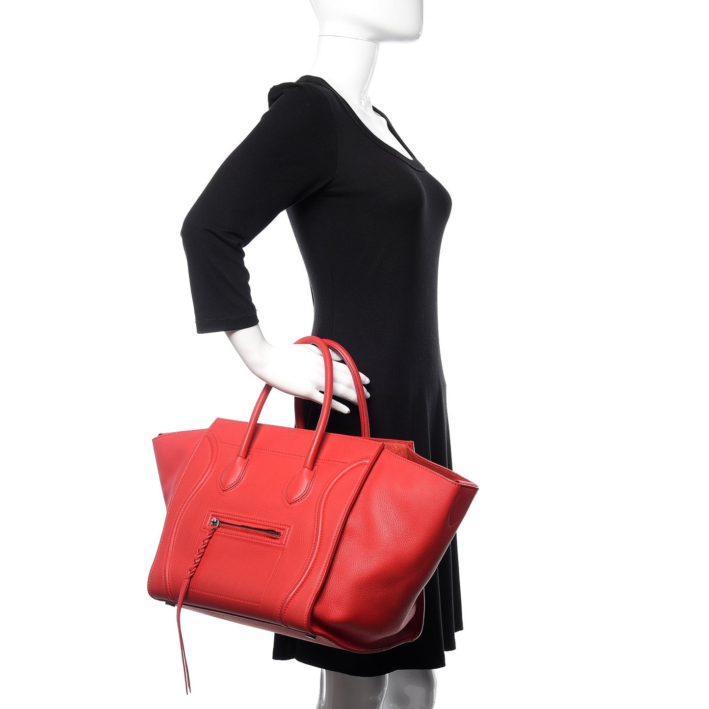Supple Calfskin Medium Phantom Luggage Vermillion