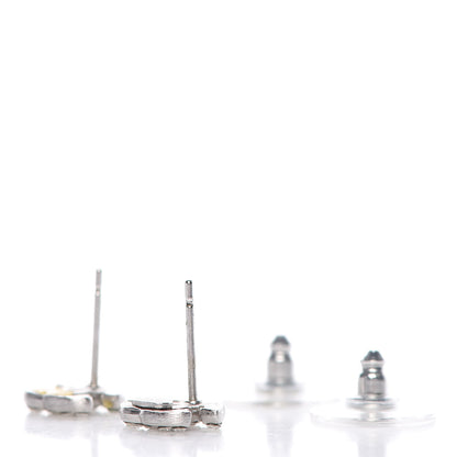 Chanel Crystal Mini Timeless CC Earrings Silver 4 of 5