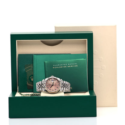 Rolex Stainless Steel 18K White Gold Diamond 36mm Oyster Perpetual Datejust Watch Pink Jubilee 126234 5 of 5