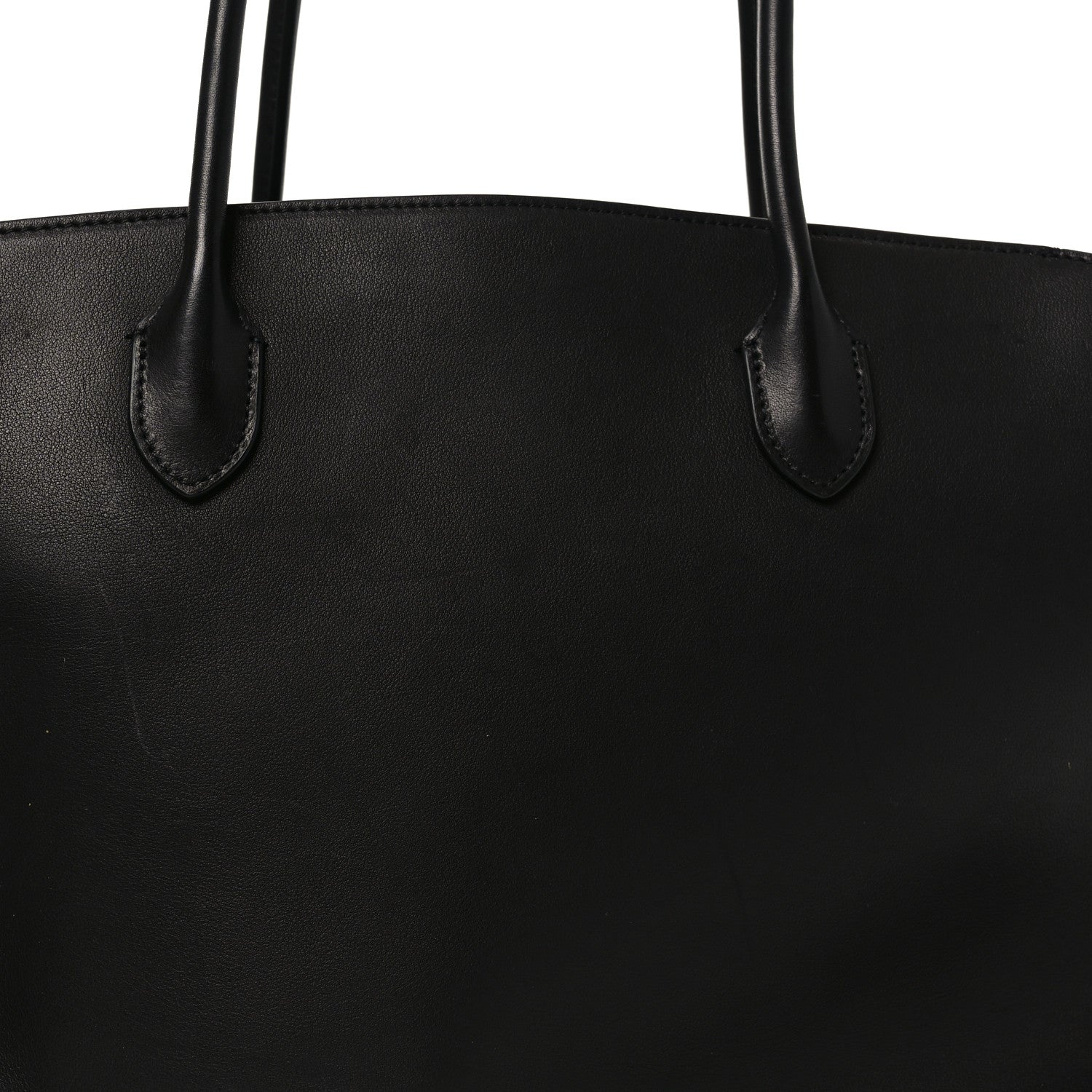 The Row Polished Saddle Calfskin Marlo Tote Bag Black 7 of 9