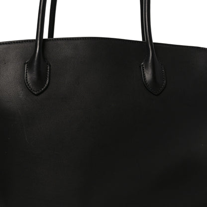 The Row Polished Saddle Calfskin Marlo Tote Bag Black 7 of 9