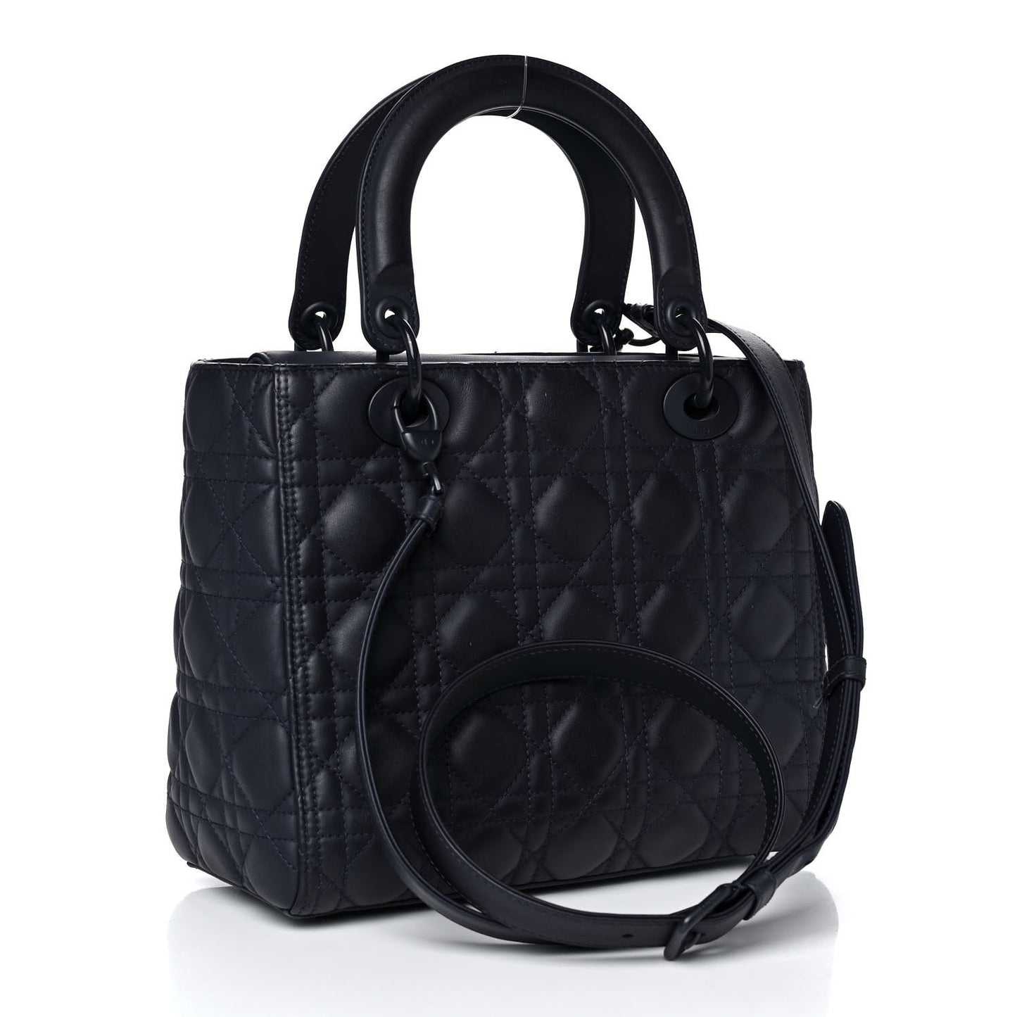 Ultra Matte Calfskin Cannage Medium Lady Dior Blue