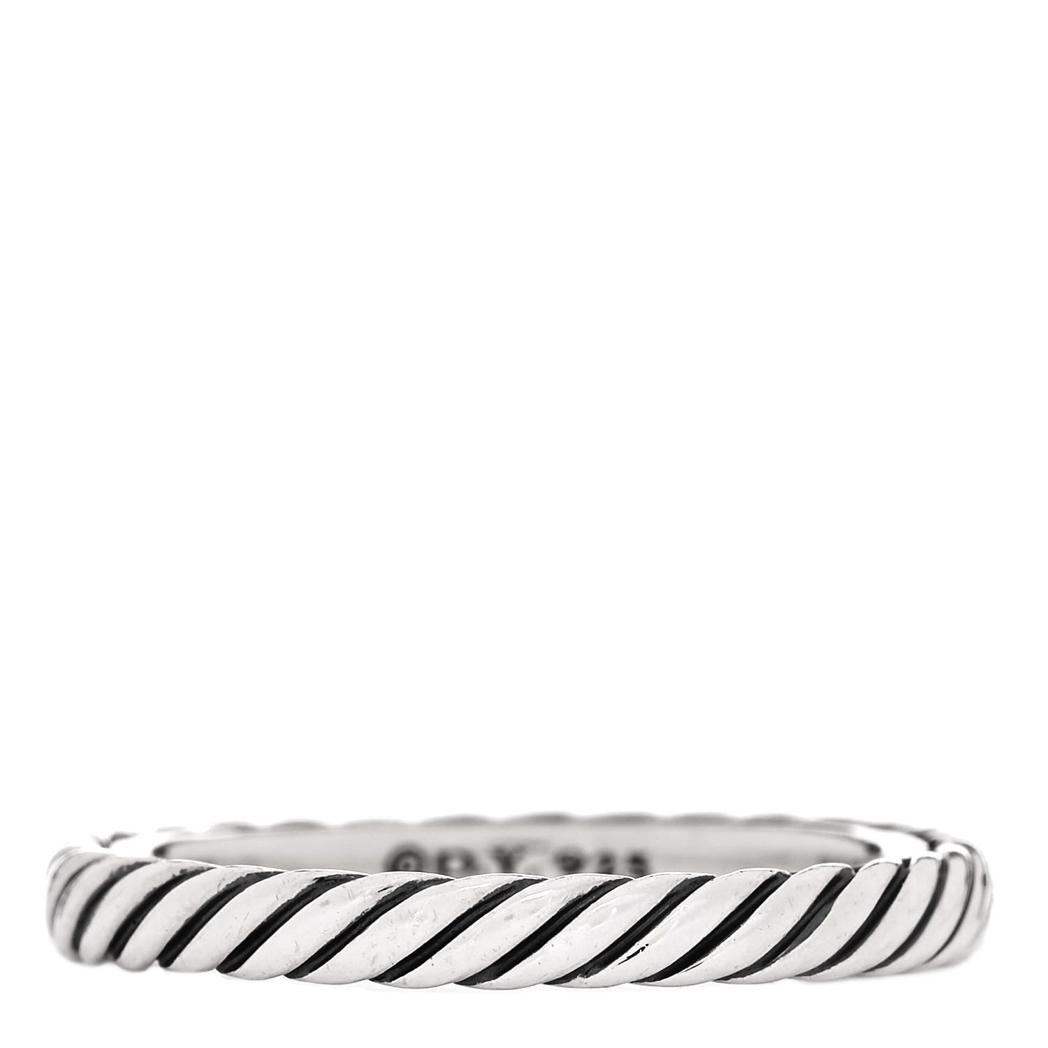David Yurman Sterling Silver Cable Classics Band Ring 52 6 1 of 4