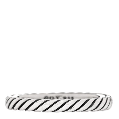 David Yurman Sterling Silver Cable Classics Band Ring 52 6 1 of 4