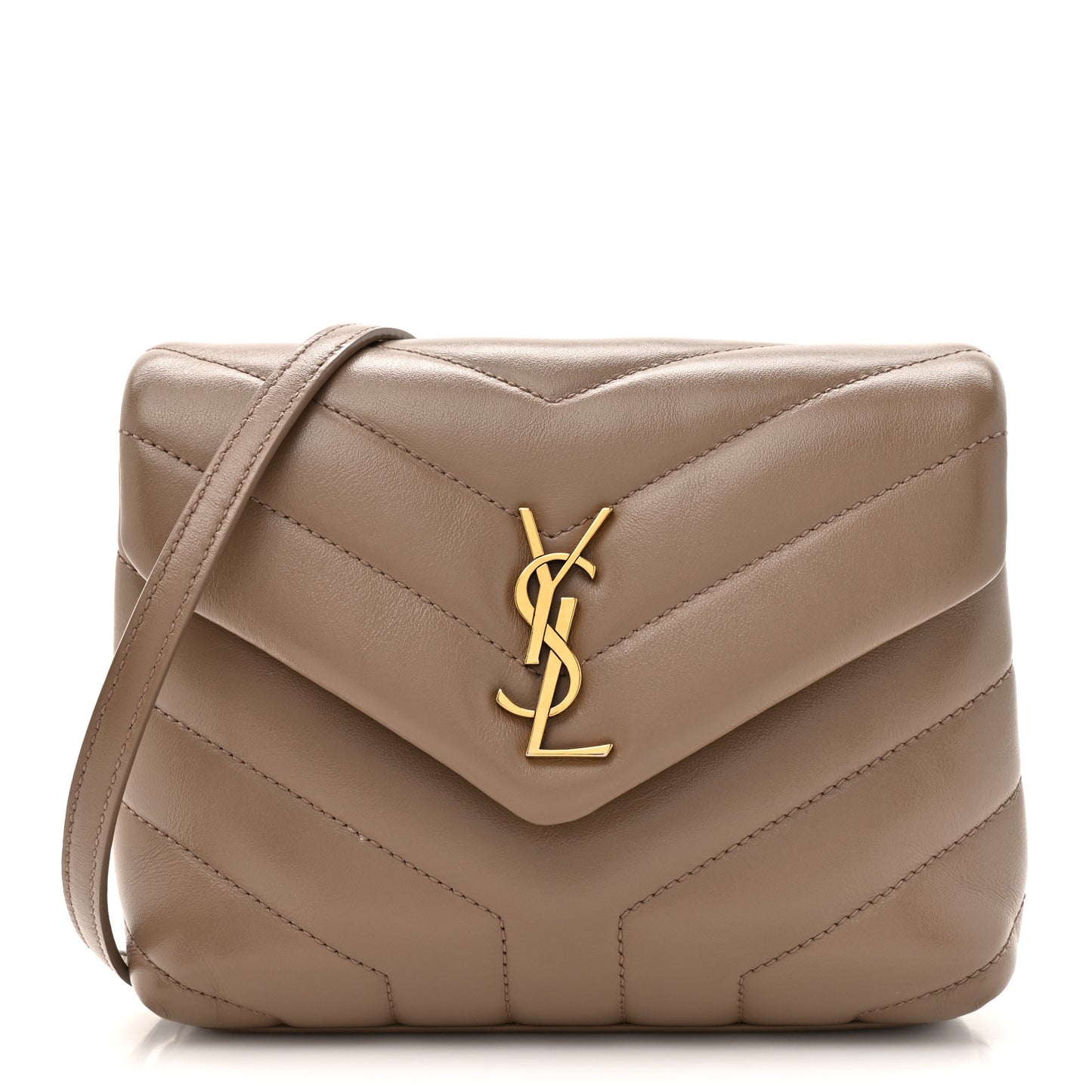 Calfskin Y Quilted Monogram Toy Loulou Crossbody Bag Taupe
