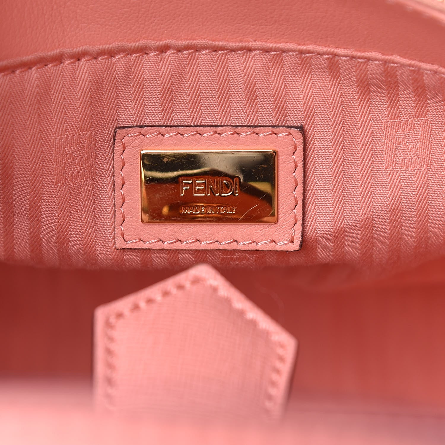 Fendi Vitello Elite Petite 2Jours Tote Pesca 6 of 17