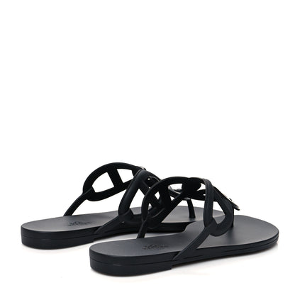 Hermes Rubber Womens Egerie Sandals 40 Black 4 of 7