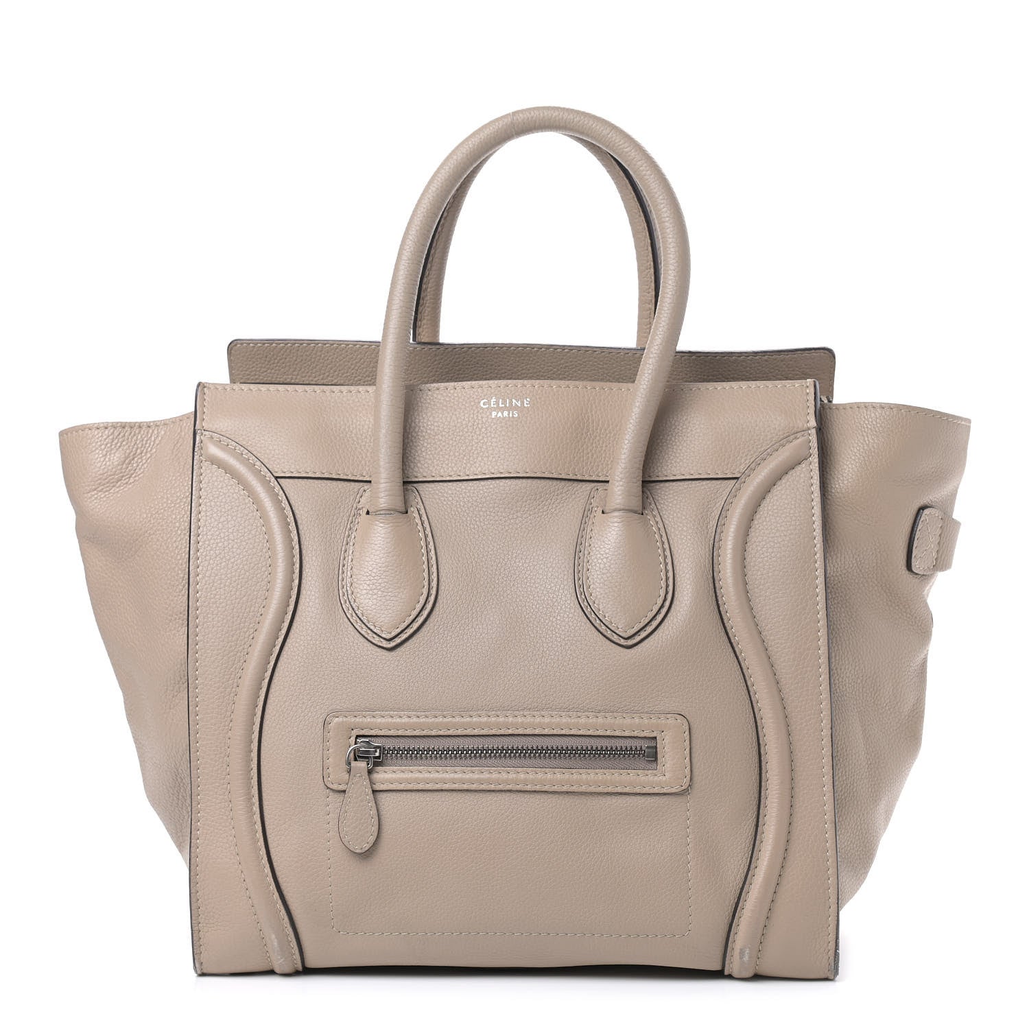 Celine Drummed Calfskin Mini Luggage Dune 1 of 18