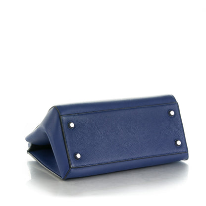 Celine Drummed Calfskin Small Edge Shoulder Bag Indigo 4 of 10