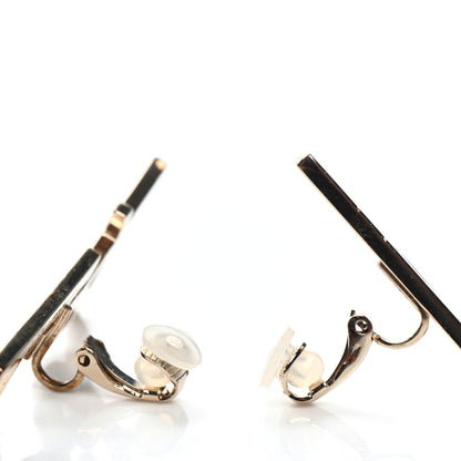 Saint Laurent Metal Deconstructed Opyum Clip On Earrings Gold 3 of 4