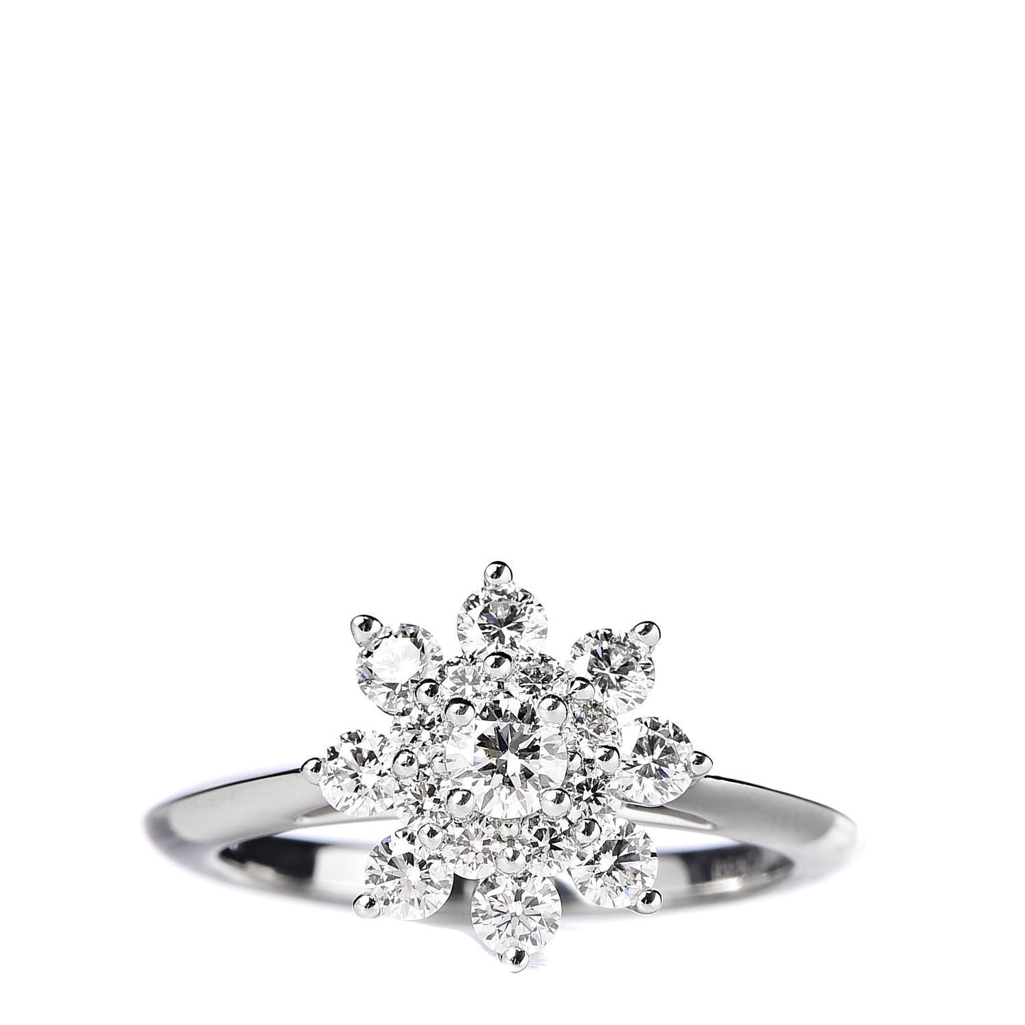 Platinum Diamond Flower Ring 50 5.5