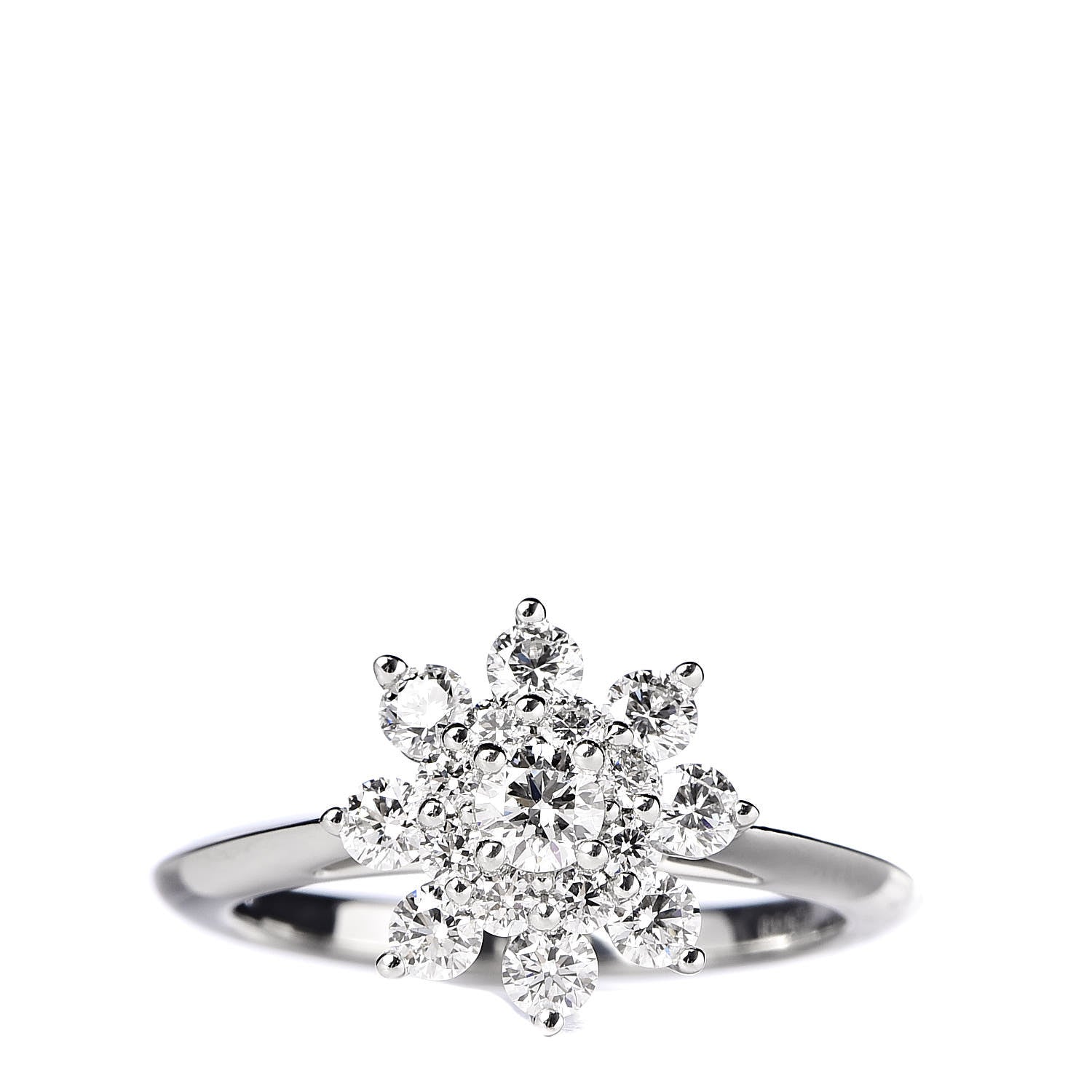 Tiffany Platinum Diamond Flower Ring 50 5.5 1 of 5