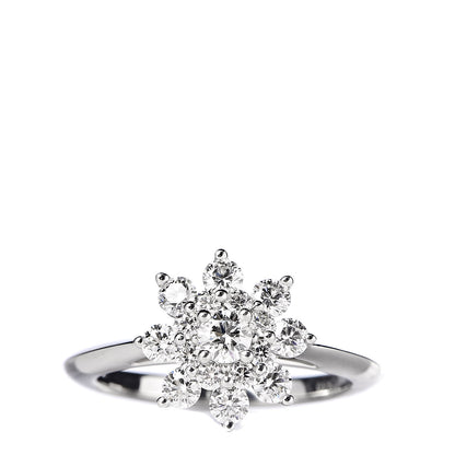 Tiffany Platinum Diamond Flower Ring 50 5.5 1 of 5