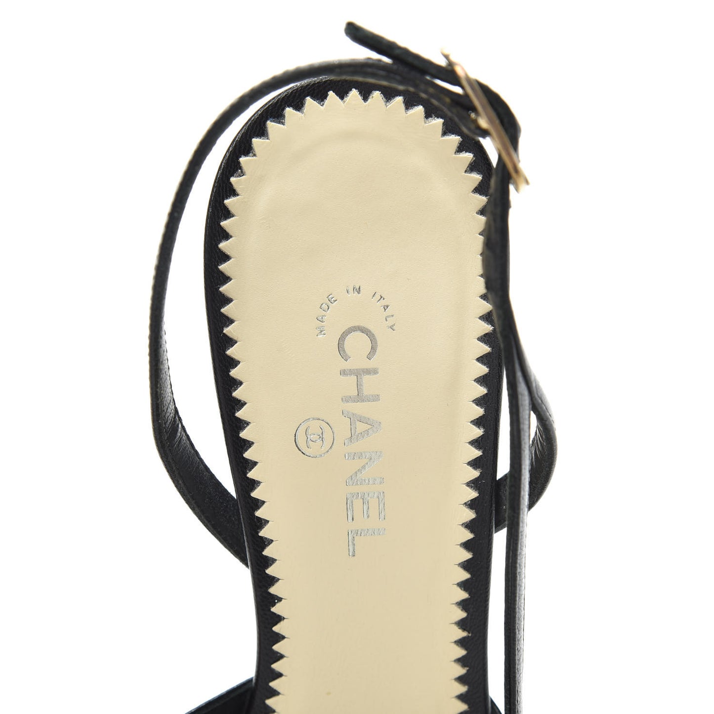 Lambskin Satin Cap Toe CC Slingback Heels 37 Black