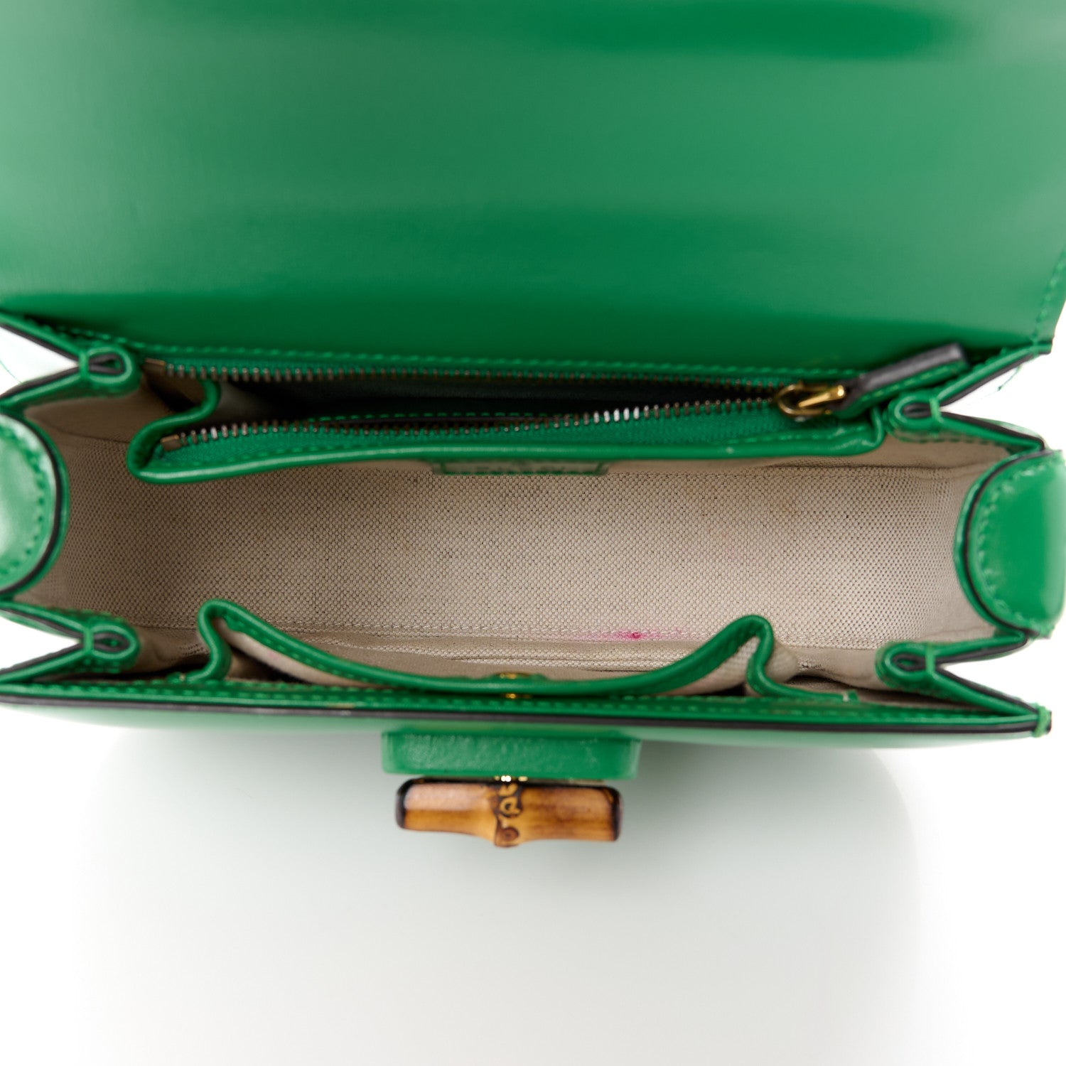 Gucci Boarded Dyana Lux Calfskin Web Small Bamboo 1947 Top Handle Bag Spring Green 7 of 15
