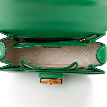 Gucci Boarded Dyana Lux Calfskin Web Small Bamboo 1947 Top Handle Bag Spring Green 7 of 15