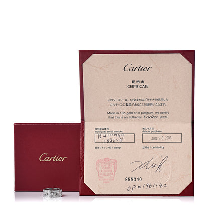 Cartier 18K White Gold Diamond Maillon Panthere 3 Rows Paved Ring 49 4.75 5 of 5