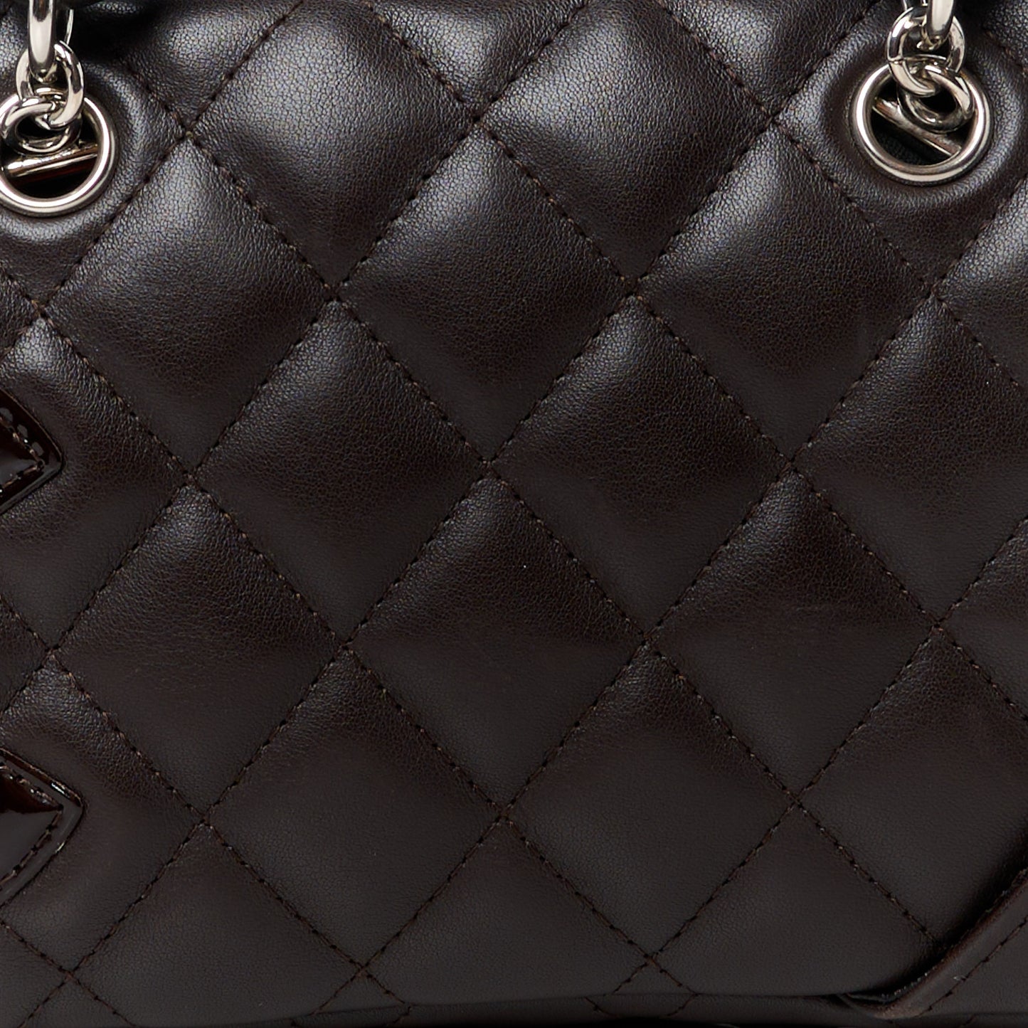 Calfskin Quilted Small Cambon Bowler Dark Brown