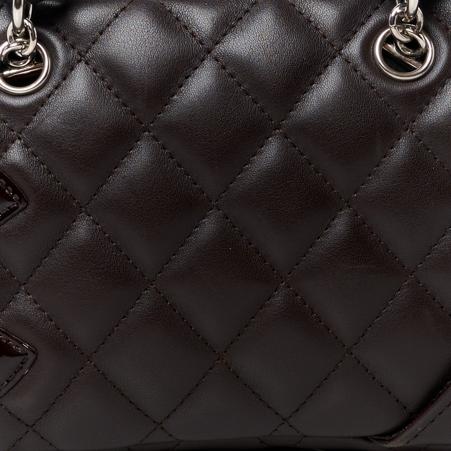 Chanel Calfskin Quilted Small Cambon Bowler Dark Brown 9 of 12