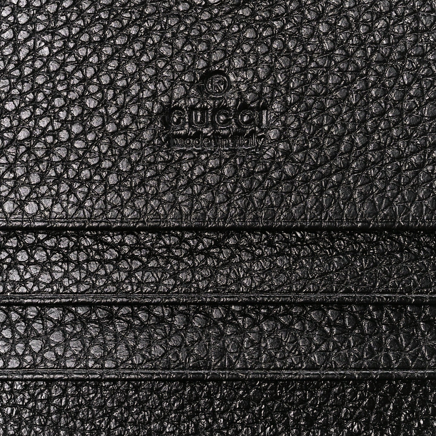 Grainy Calfskin Zumi Chain Card Case Wallet Black