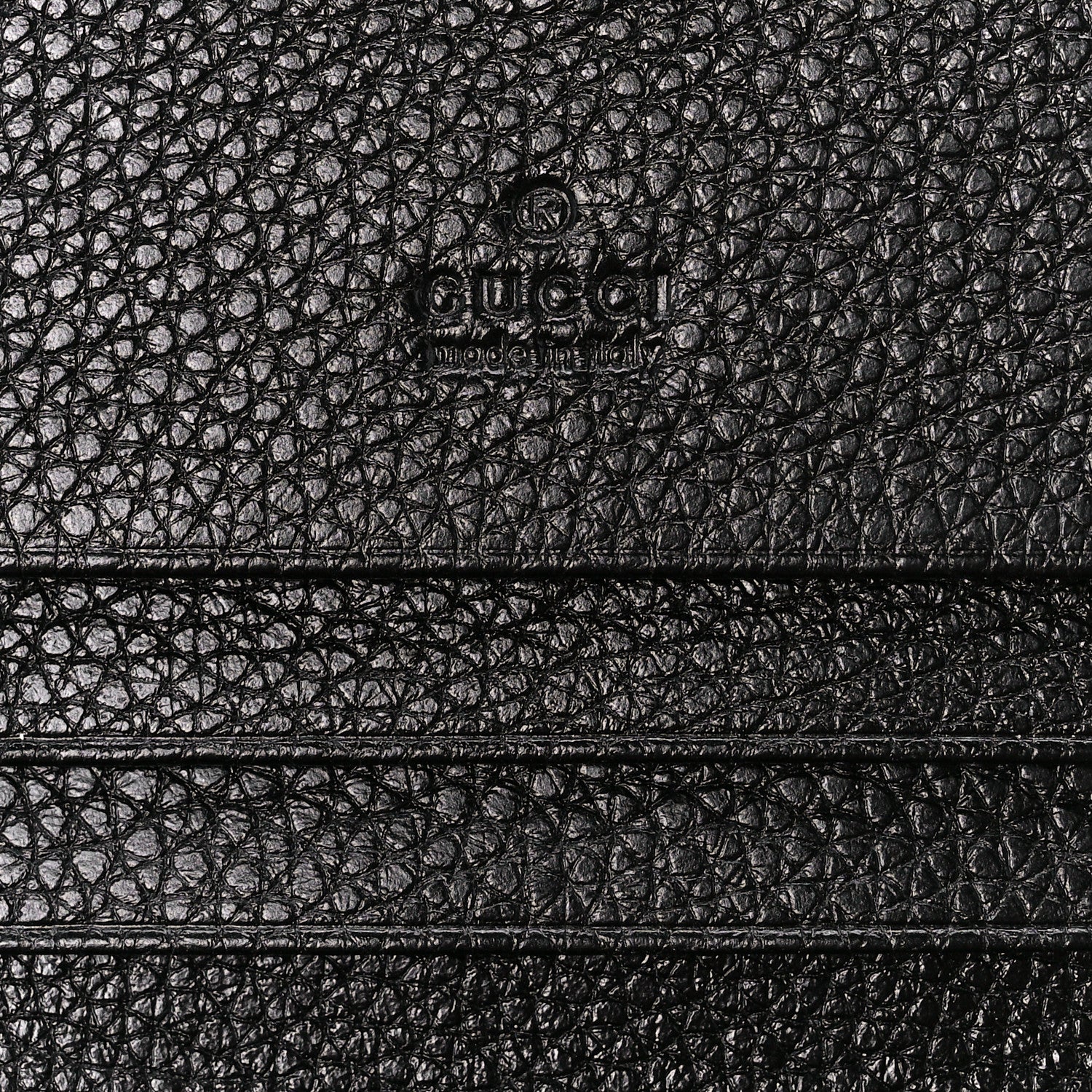 Gucci Grainy Calfskin Zumi Chain Card Case Wallet Black 6 of 12