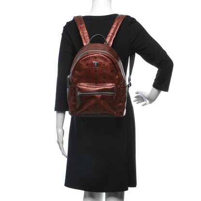 MCM Metallic Visetos Small Stark Backpack Scooter Red 2 of 5