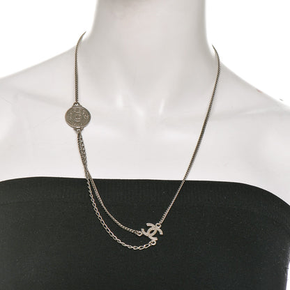Chanel CC Coco Mademoiselle Coin Necklace Silver 2 of 4