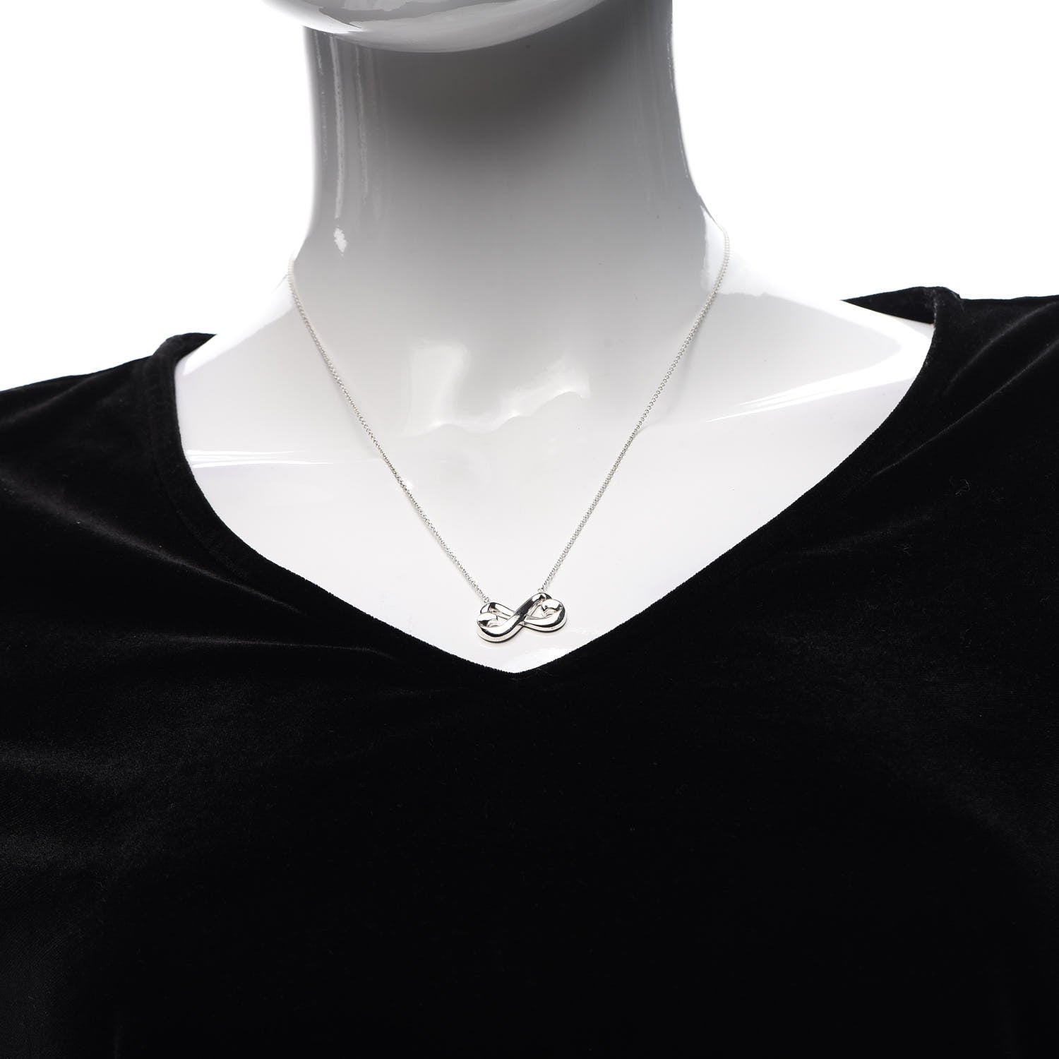 Tiffany Sterling Silver Paloma Picasso Double Loving Heart Pendant Necklace 2 of 8
