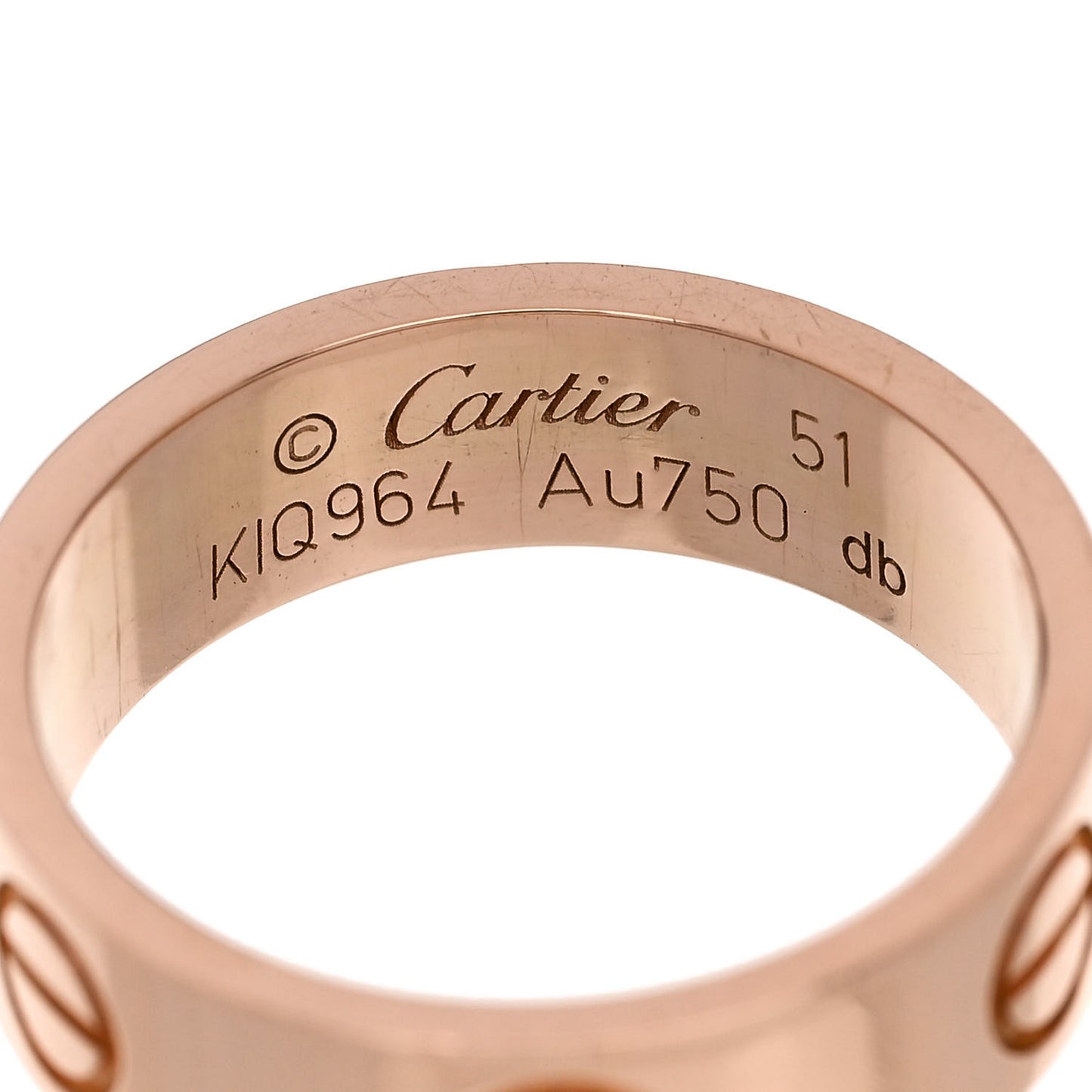 18K Pink Gold 5.5mm LOVE Ring 51 5.75