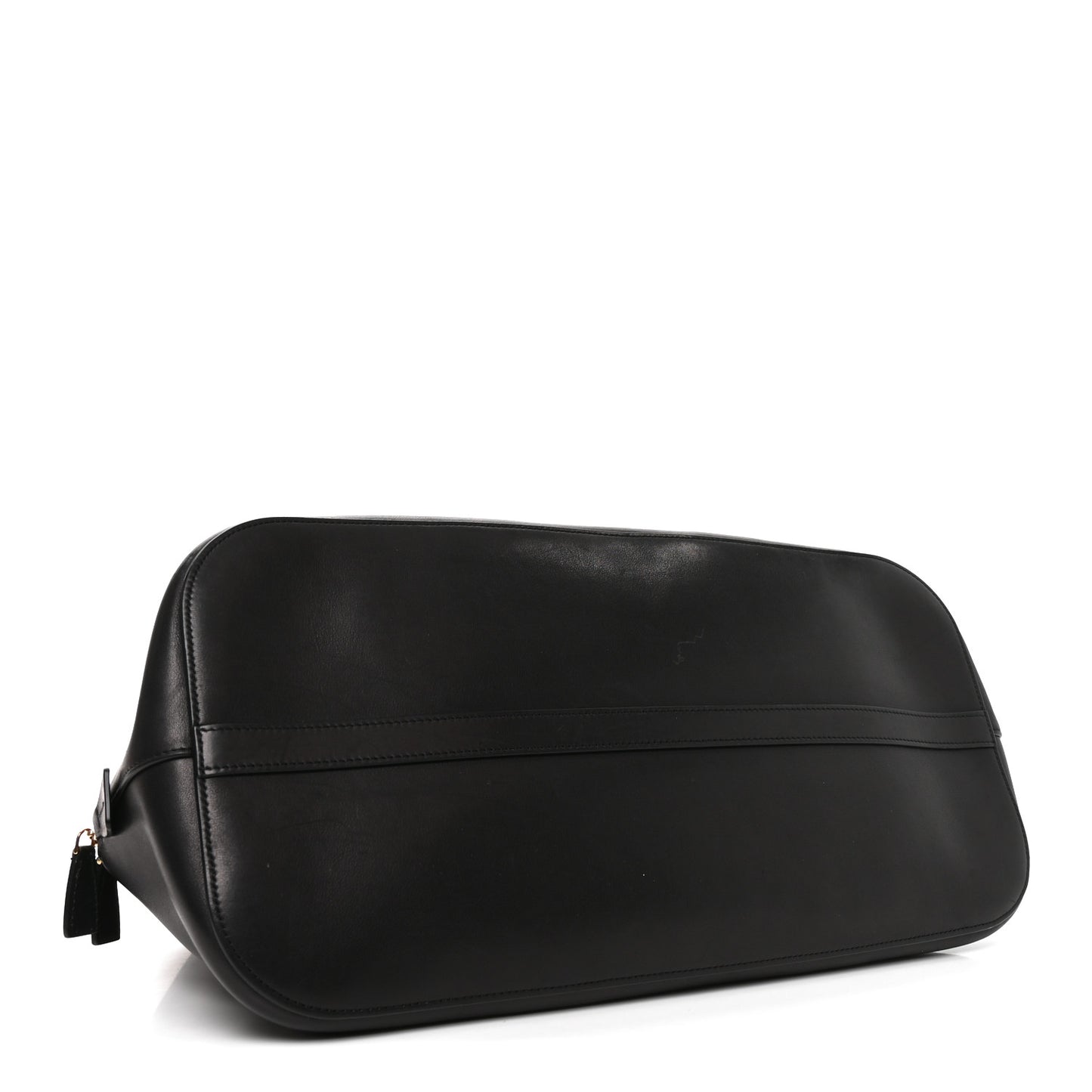 Polished Saddle Calfskin Large Devon Bag Black