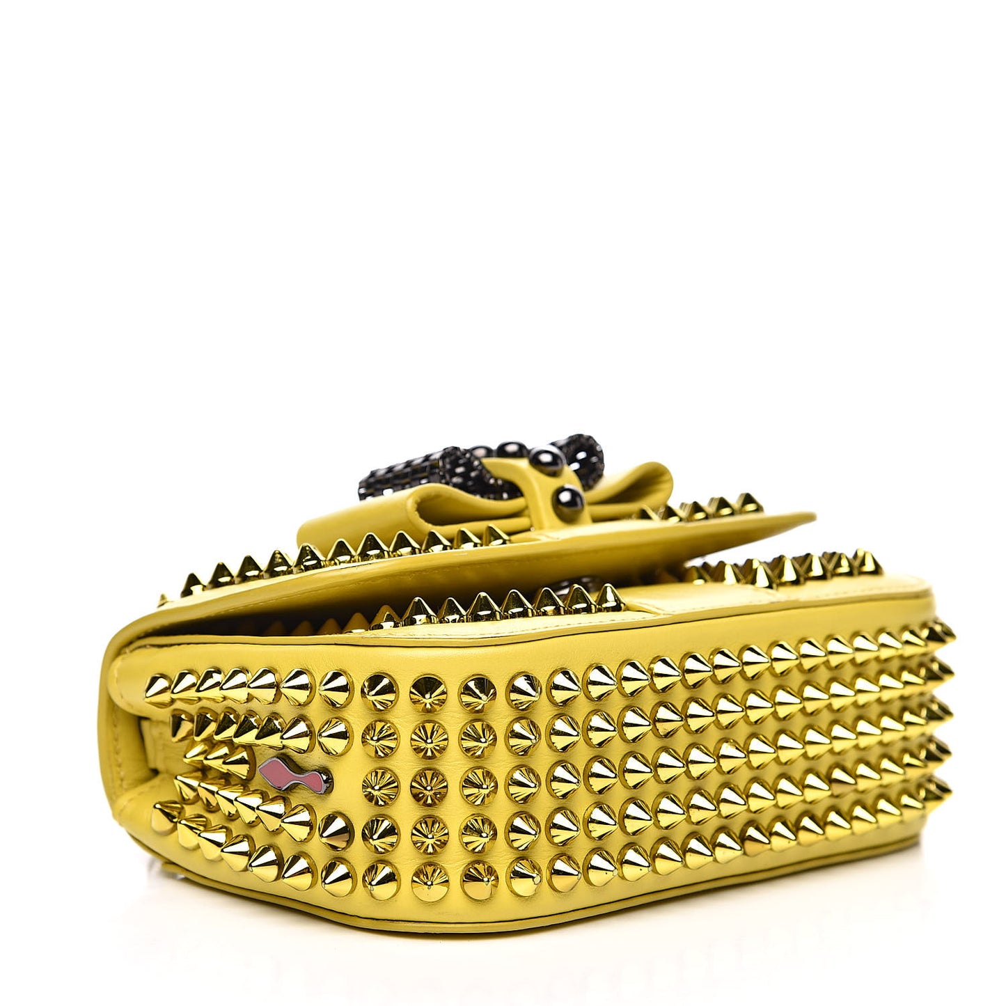 Calfskin Spikes Mini Sweety Charity Crossbody Bag Mimosa
