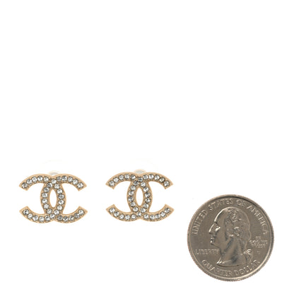 Chanel Crystal CC Earrings Gold 2 of 5
