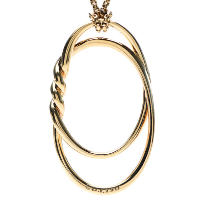 David Yurman 18K Yellow Gold 47mm Continuance Pendant Necklace 4 of 6