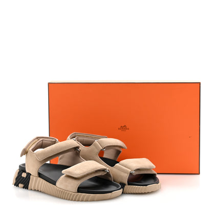 Hermes Suede Goatskin Junior Sandals 38 Beige Camel 11 of 11