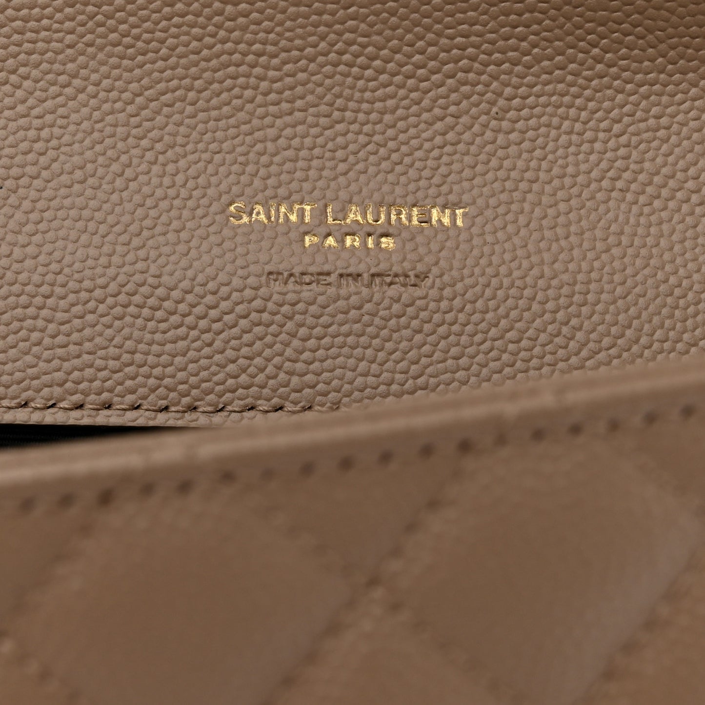 Grain De Poudre Textured Mixed Matelasse Triquilt Monogram Clutch Dark Beige