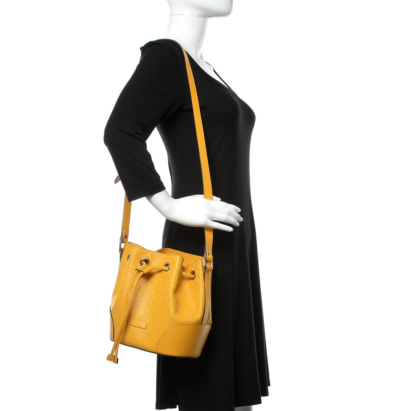Hilary Lux Bright Diamante Small Bucket Bag Bumblebee
