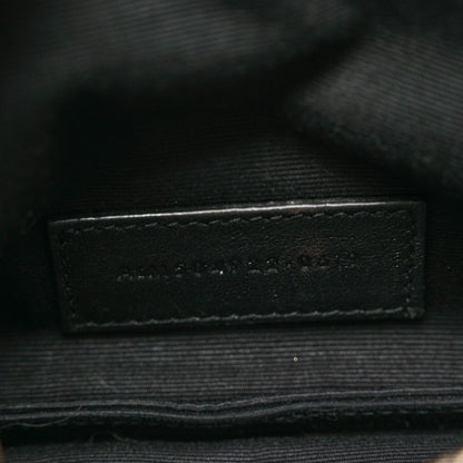 Saint Laurent Grain De Poudre Chevron Monogram Bill Pouch Black 7 of 7