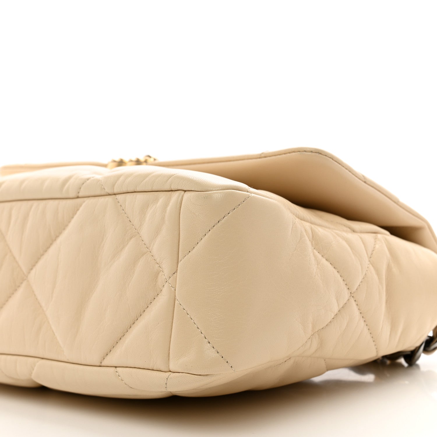 Chanel Goatskin Quilted Large Chanel 19 Flap Beige 10 of 10