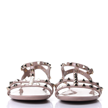 Valentino Garavani PVC Jelly Rockstud Caged Sandals 40 Poudre 2 of 9