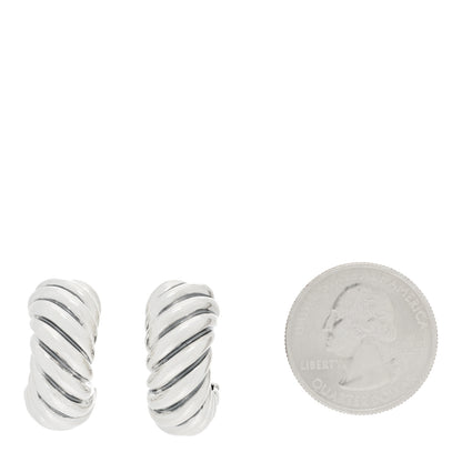 David Yurman Sterling Silver Sculpted Cable Shrimp Earrings 2 of 4