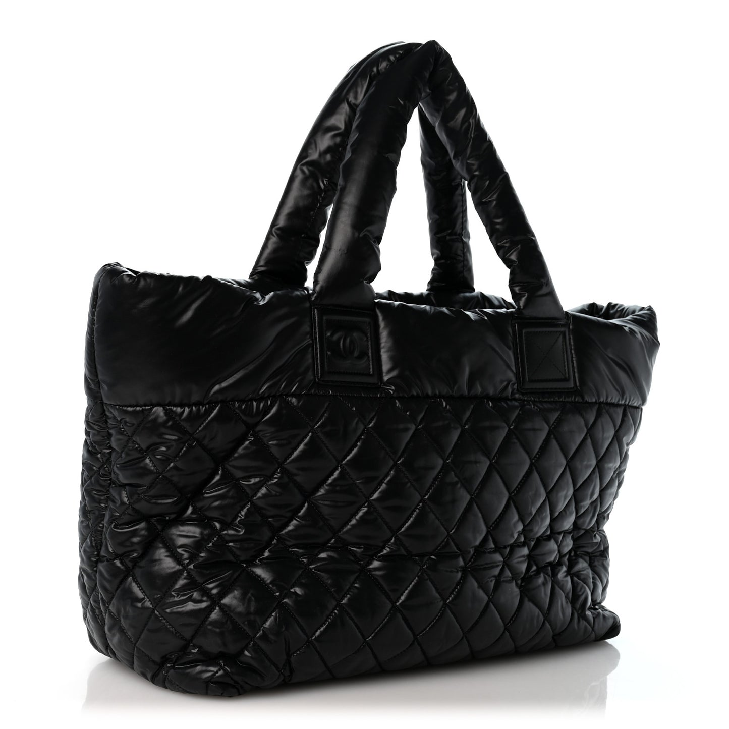 Nylon Quilted Large Coco Cocoon Tote Black