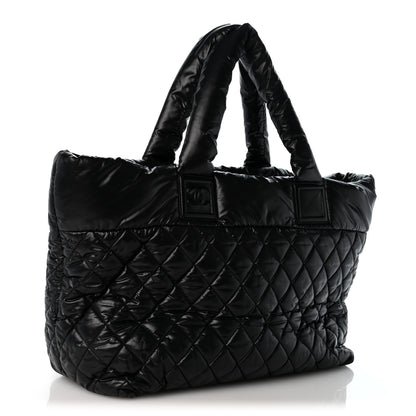 Chanel Nylon Quilted Large Coco Cocoon Tote Black 2 of 9